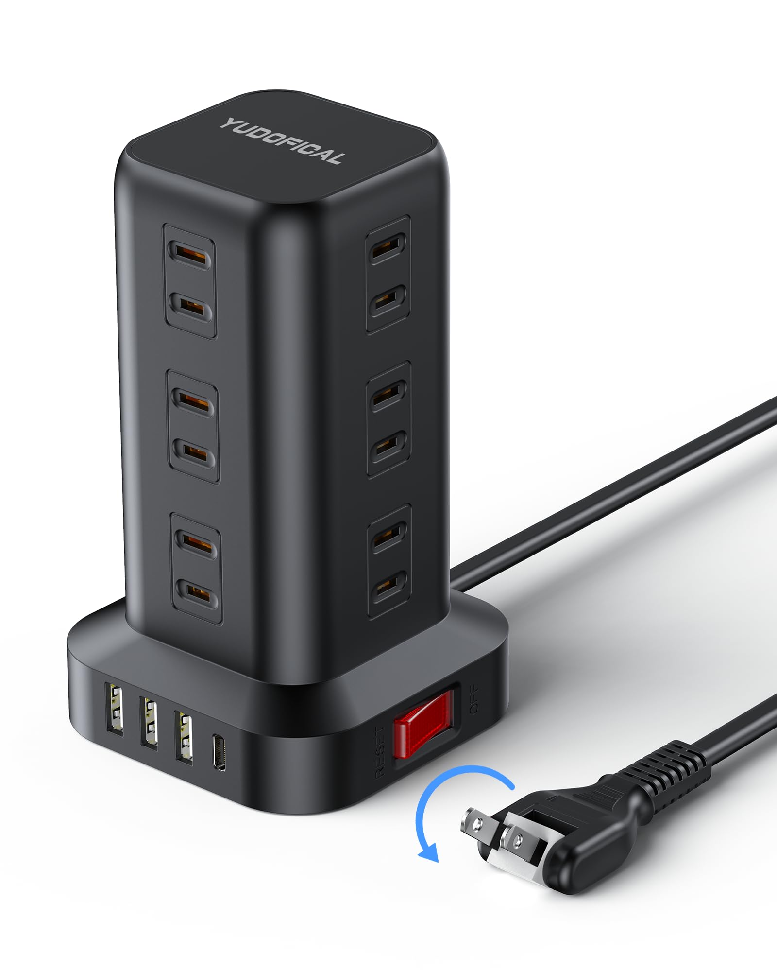 Amazon.co.jp: 電源タップ タワー型 16個口 延長コード 2m 180°回転